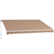 TENDA DA SOLE PER ESTERNO AVVOLGIBILE A BRACCI CON APERTURA A MANOVELLA, 350X250 CM, MARRONE
