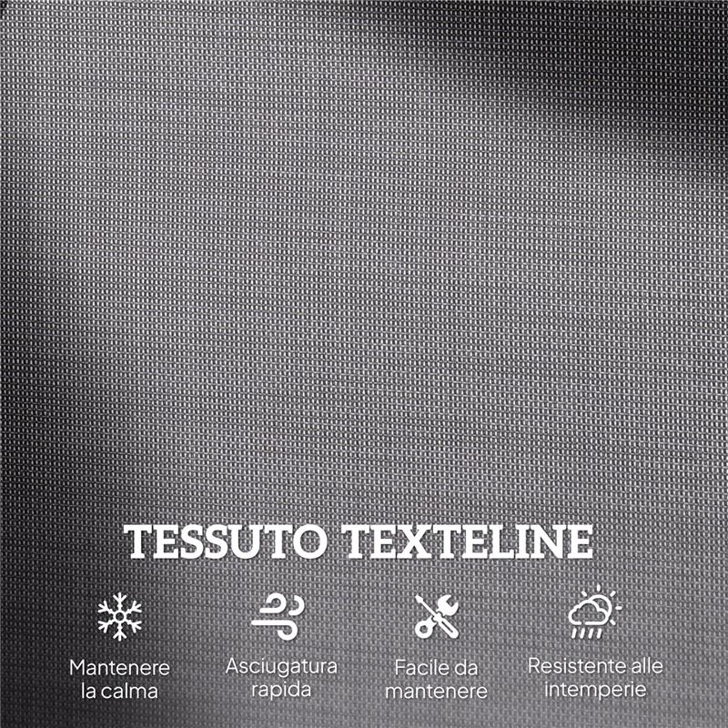 PANCHINA A DONDOLO 2 POSTI DA GIARDINO IN METALLO E TESSUTO A RETE, 120X70X85 CM, GRIGIO