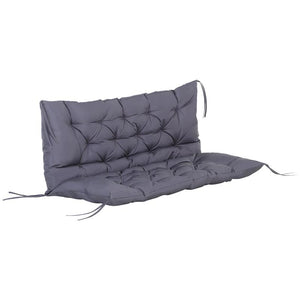 CUSCINO DA GIARDINO 2 POSTI CON SCHIENALE PER PANCHE E DONDOLI, 132X110X10 CM, GRIGIO SCURO
