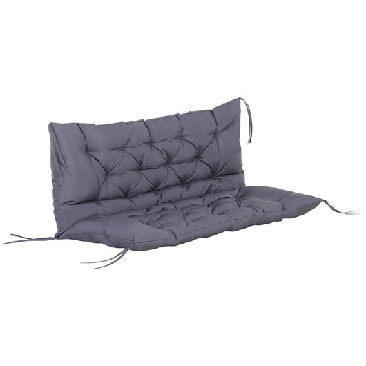 CUSCINO DA GIARDINO 2 POSTI CON SCHIENALE PER PANCHE E DONDOLI, 132X110X10 CM, GRIGIO SCURO