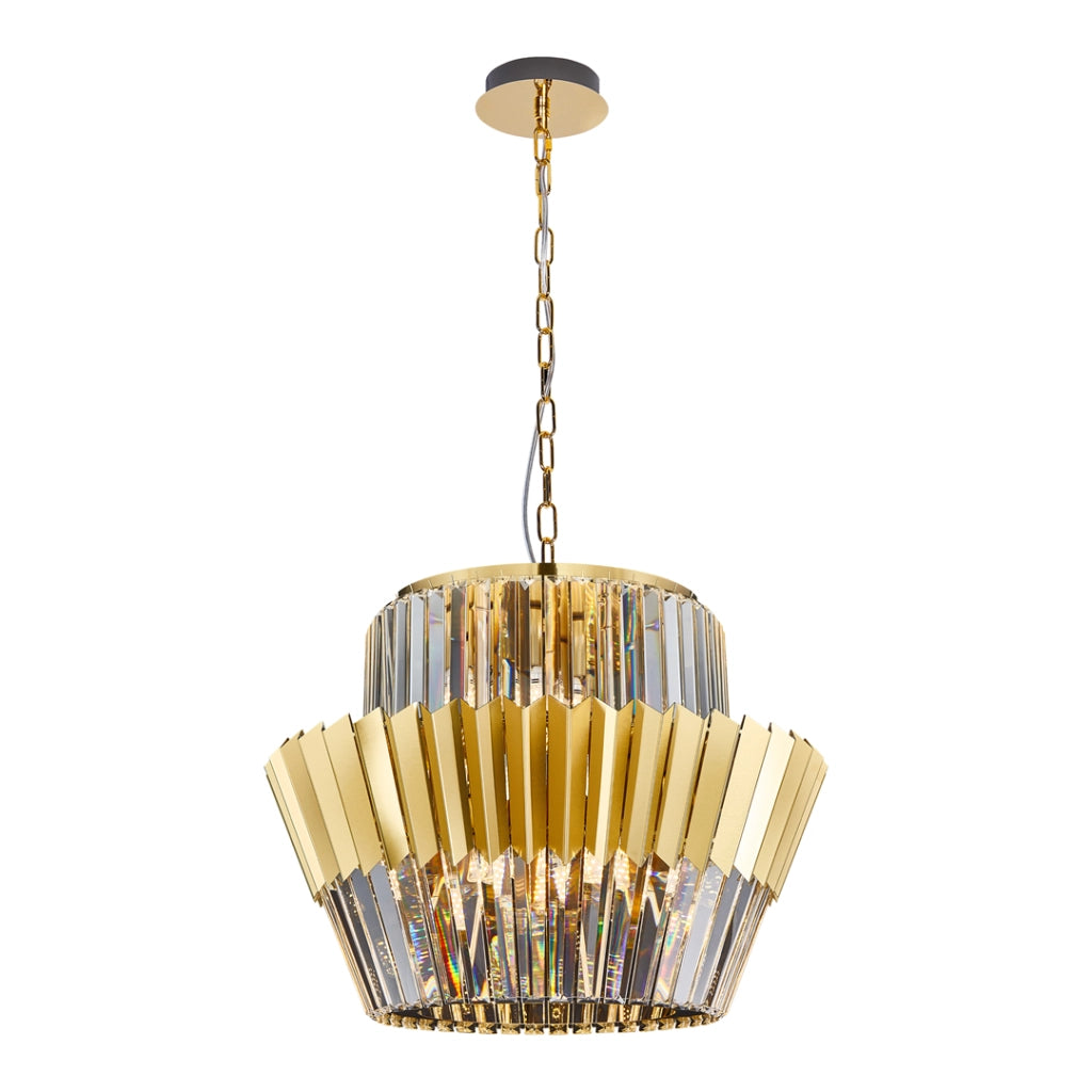 Lampadario cristallo glamour oro Donna 12xE14 Milagro