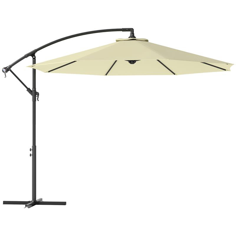 OMBRELLONE DA GIARDINO 3X2.5 M A BRACCIO INCLINABILE CON MANOVELLA, BEIGE