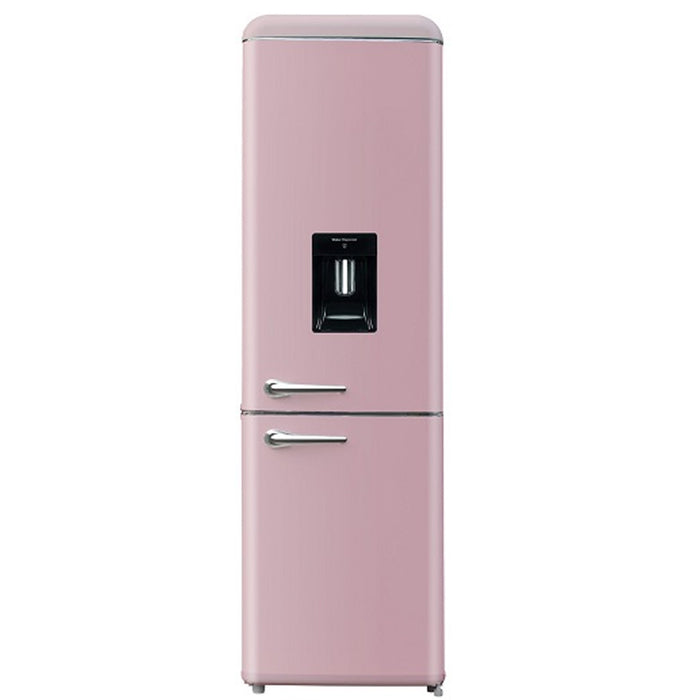 Frigorifero Combinato Vintage Doppia Porta 247Lt Rosa con dispenser d'acqua
