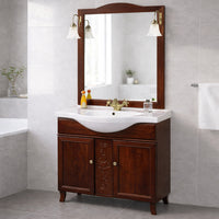 Mobile Da Bagno Noce Completo Modello Giada 2 Ante 105cm Indipendente in Legno