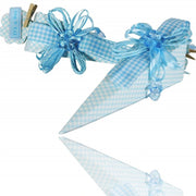 Trade Shop - Set 12 Pezzi Bomboniera Cono Scatoline Azzurro Pois 4x4x19 Cm Bomboniere -
