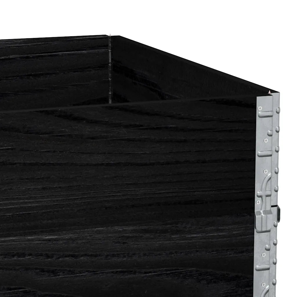 Paretali per Pallet 3 pz Neri 120x80cm Legno Massello di Pino CFW1376544