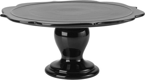 Piatto per torte in ceramica avanzata - nero lucido - Ø 34 cm - altezza 15,5 cm