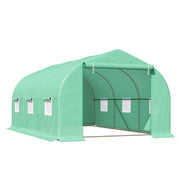 EasyComfort Serra per Orto a Tunnel 4.5x3x2m con Tetto Spiovente in PE e Tubi d'Acciaio Verde Scuro