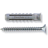 Fischer 50 tasselli sx con vite, 8 x 40 mm, per muro pieno e mat