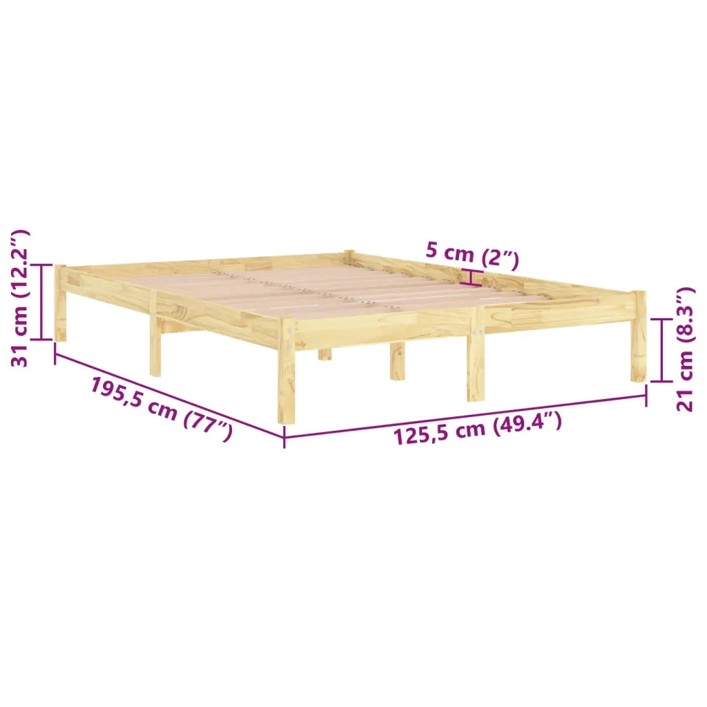 Giroletto-Struttura Letto in Legno Massello 120x190 cm Small Double 409168