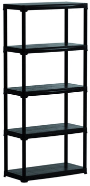 KIT SCAFFALI IN PLASTICA 5 RIPIANI  cm. 80x40x176 h col. Nero