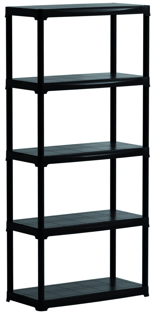 KIT SCAFFALI IN PLASTICA 5 RIPIANI  cm. 80x40x176 h col. Nero