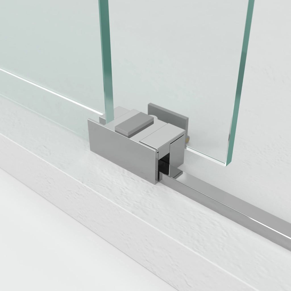 Box doccia frontale BASIC 2 fissi + 2 scorrevoli 170 cm (90+90) titanio vetro trasparente