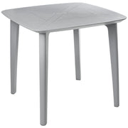 Tavolo da pranzo da giardino Grigio chiaro Struttura sintetica 4 posti resistente alle intemperie Patio esterno