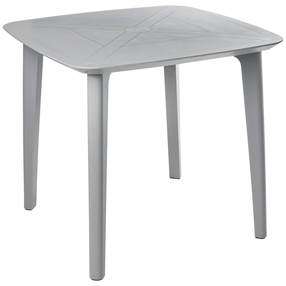 Tavolo da pranzo da giardino Grigio chiaro Struttura sintetica 4 posti resistente alle intemperie Patio esterno