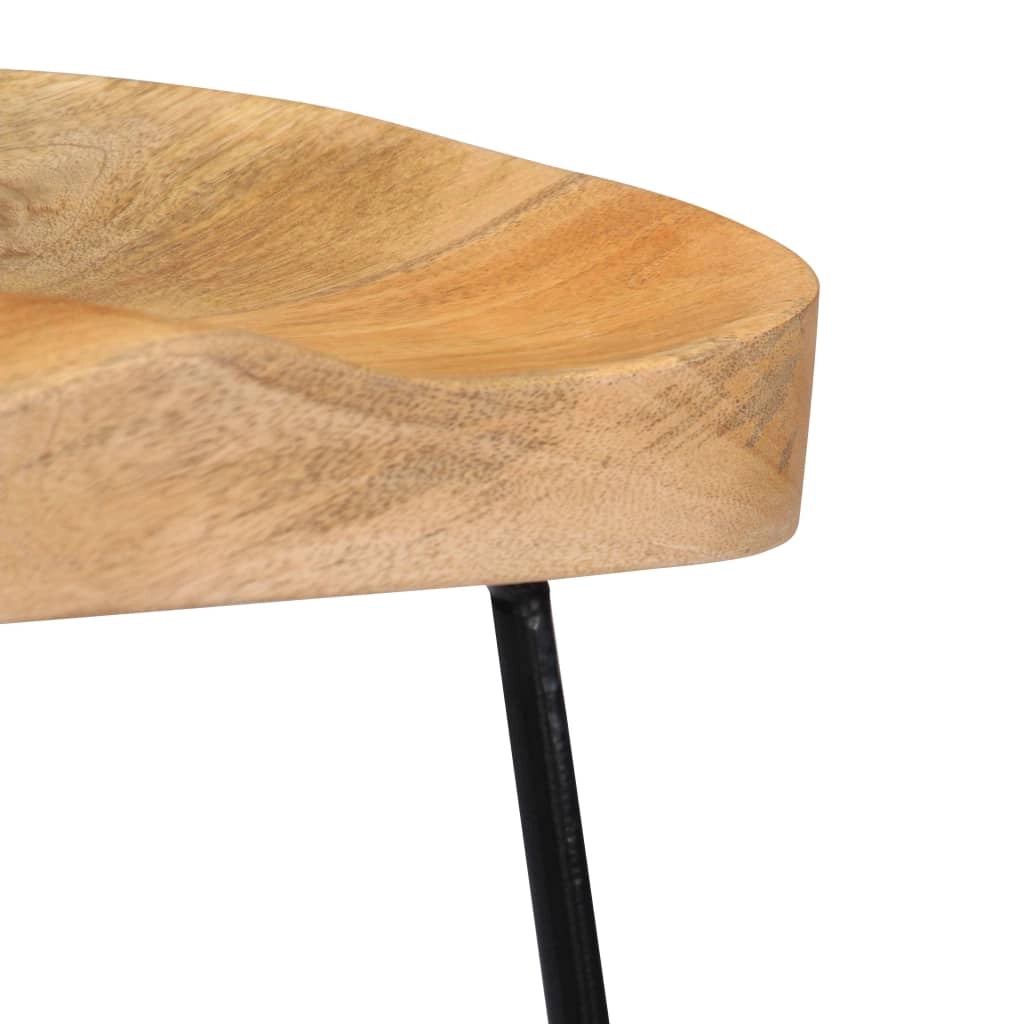 Set di due sgabelli da bar di design seduta a sedia legno massello di mango 1202098