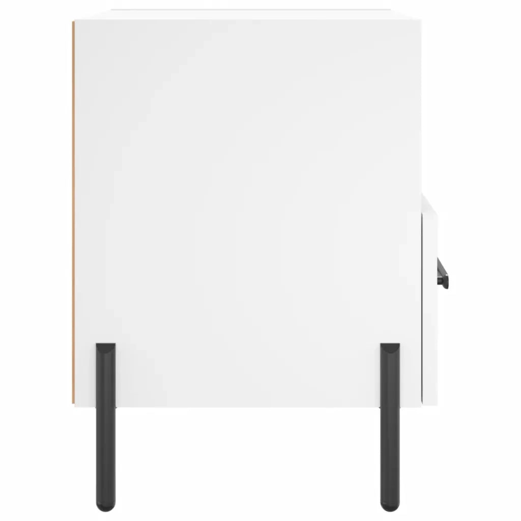 Set di 2 Comodini | Armadio da Notte | Mobiletto da notte Bianchi 40x35x47,5 cm in Legno Multistrato