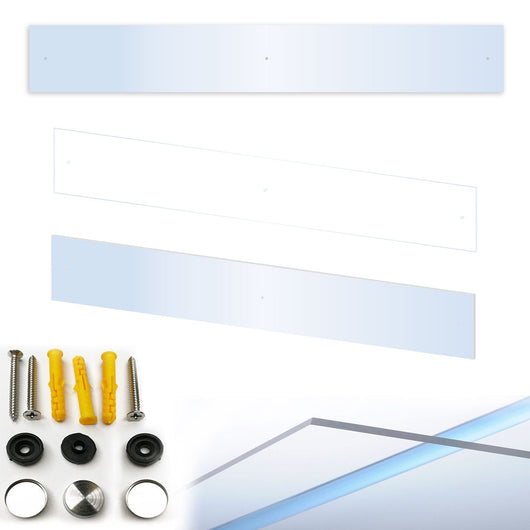 Battisedia in Metacrilato 100x14x0,3 cm - Kit da 5 pz. - Trasparente - Protezione Elegante e Robusta per Uffici e Sale d'Attesa