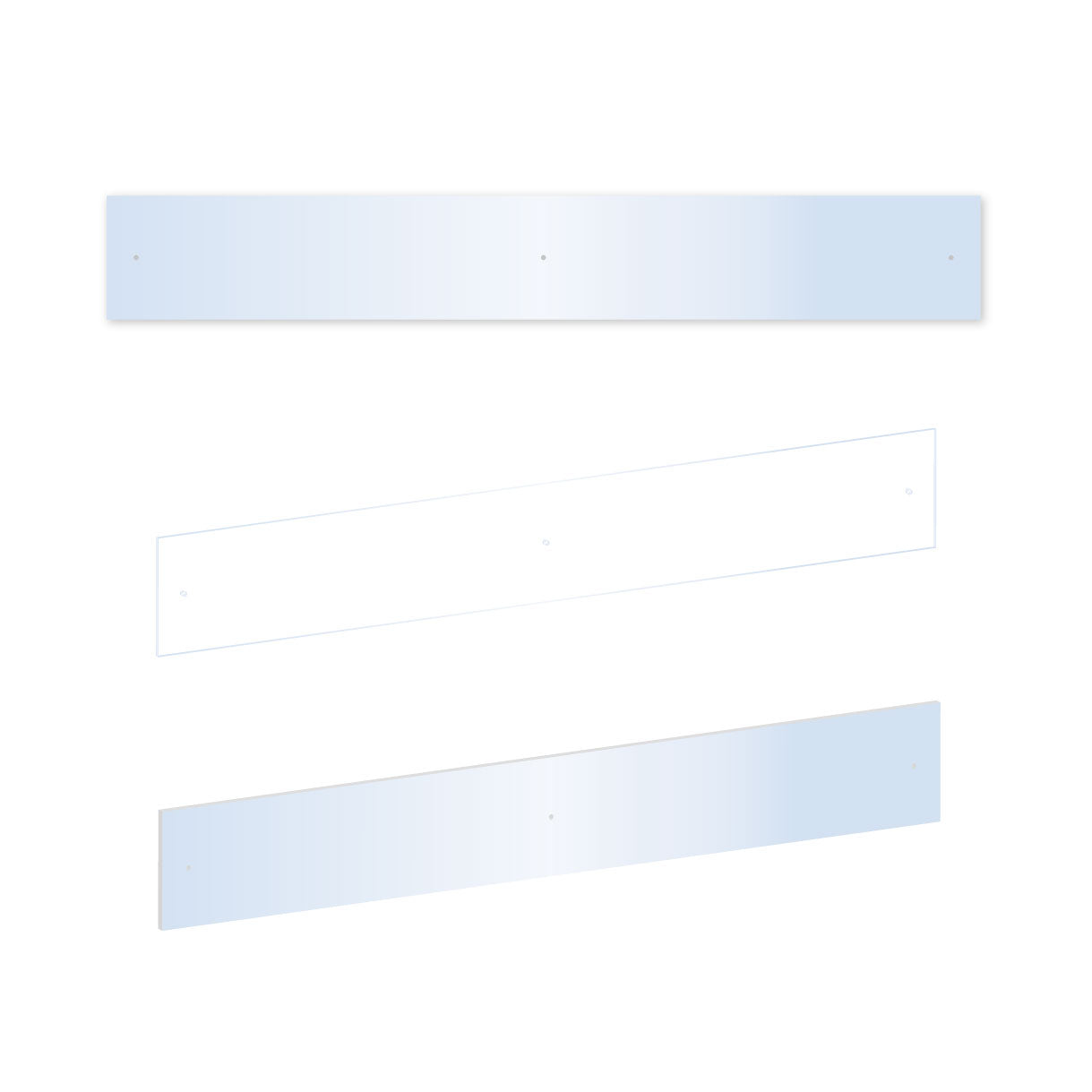 Battisedia in Metacrilato 100x14x0,3 cm - Kit da 5 pz. - Trasparente - Protezione Elegante e Robusta per Uffici e Sale d'Attesa