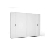 Armadio 4 porte STAR – Bianco – Con guardaroba integrato – L264 cm