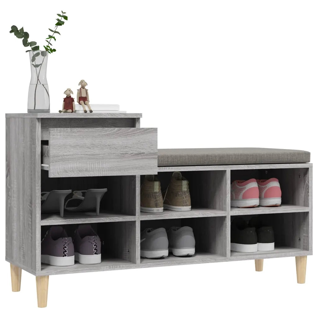 Scarpiera | Mobile per scarpe Grigio Sonoma 102x36x60 cm in Legno Multistrato