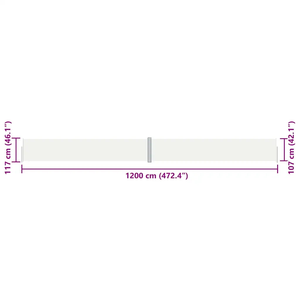 Tenda Laterale Retrattile Crema 117x1200 cm cod mxl 19262