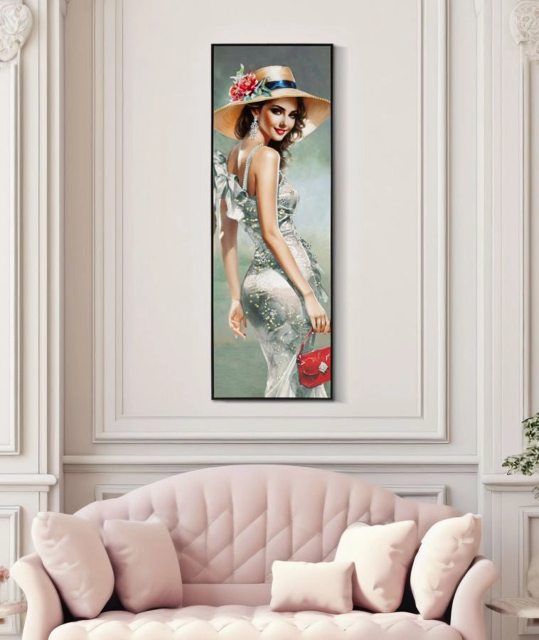Dipinto Su Tela Laccato Elegant C/Cornice A Cm 52X4,5X152