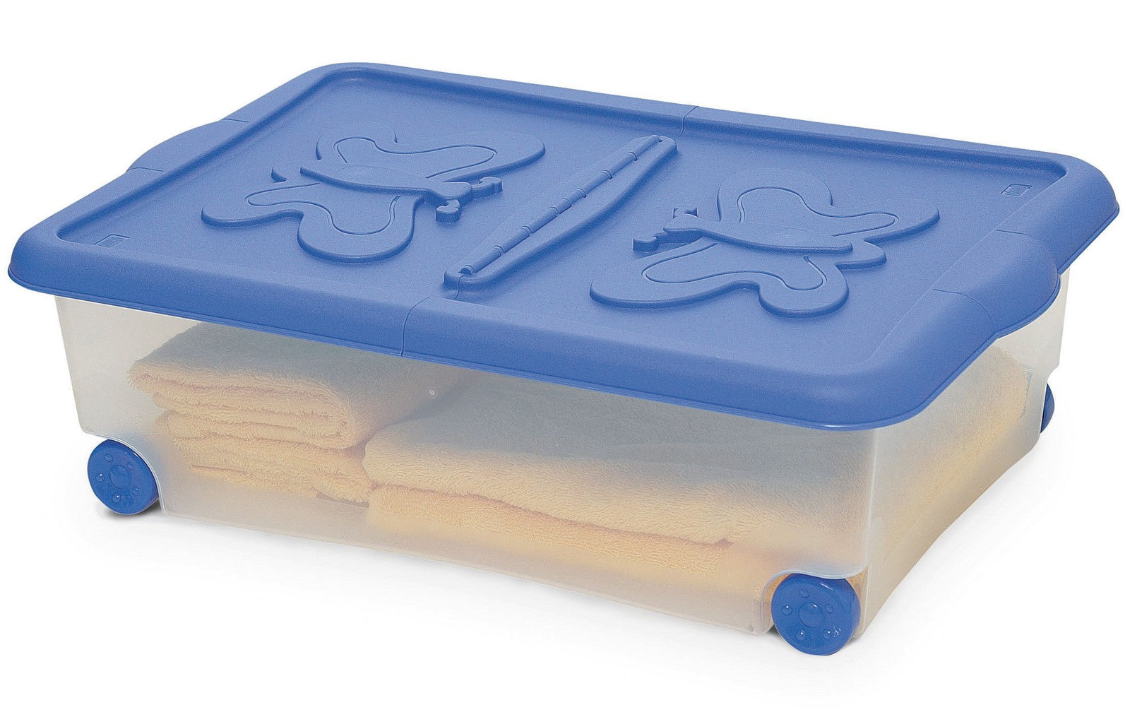 contenitore con ruote e coperchio 60x40h18 cm cod:ferx.1809