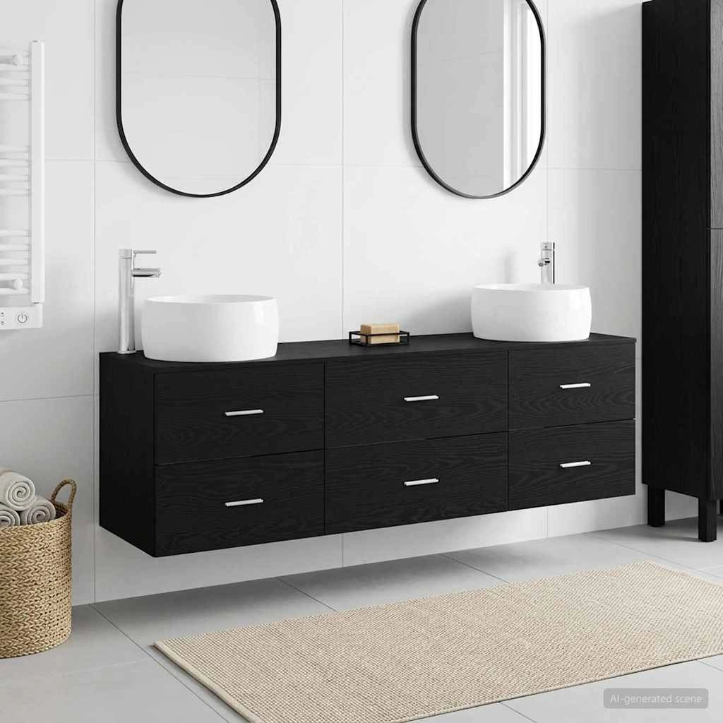 Set di mobili per il bagno 3 pz Nero 49,5 x 44,5 x 66 cm 3405916