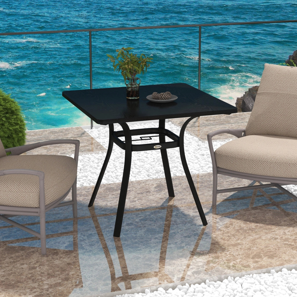 Tavolo esterno per 4 persone telaio in acciaio 80L x 80L x 72H cm nero