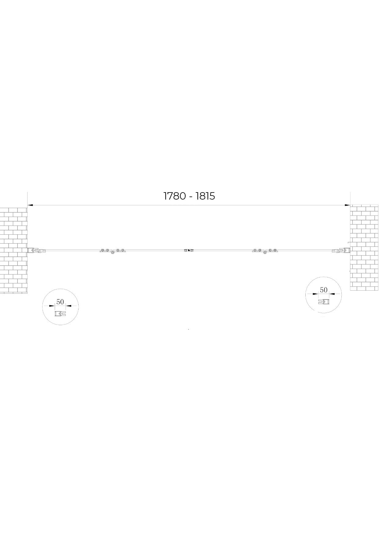 Porta doccia a libro soffietto pieghevole su due lati con apertura totale a 4 ante H 190 cromo trasparente  178-181,5 cm