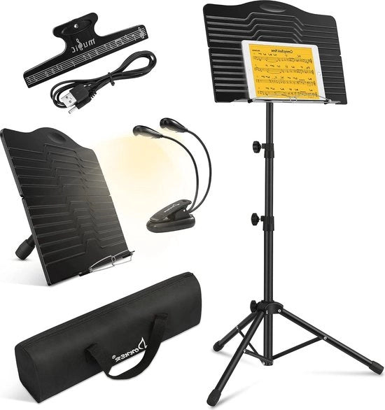 Standardeggiante per chitarra - Nero metallo - Altezza regolabile - Con lampada e borsa - Per chitarra

- Modello: 123456
- Materiale: Nero metallo
- Dimensioni: 20x10x5 cm
- Peso: 1,5 kg
- Capacità di carico: 20 kg