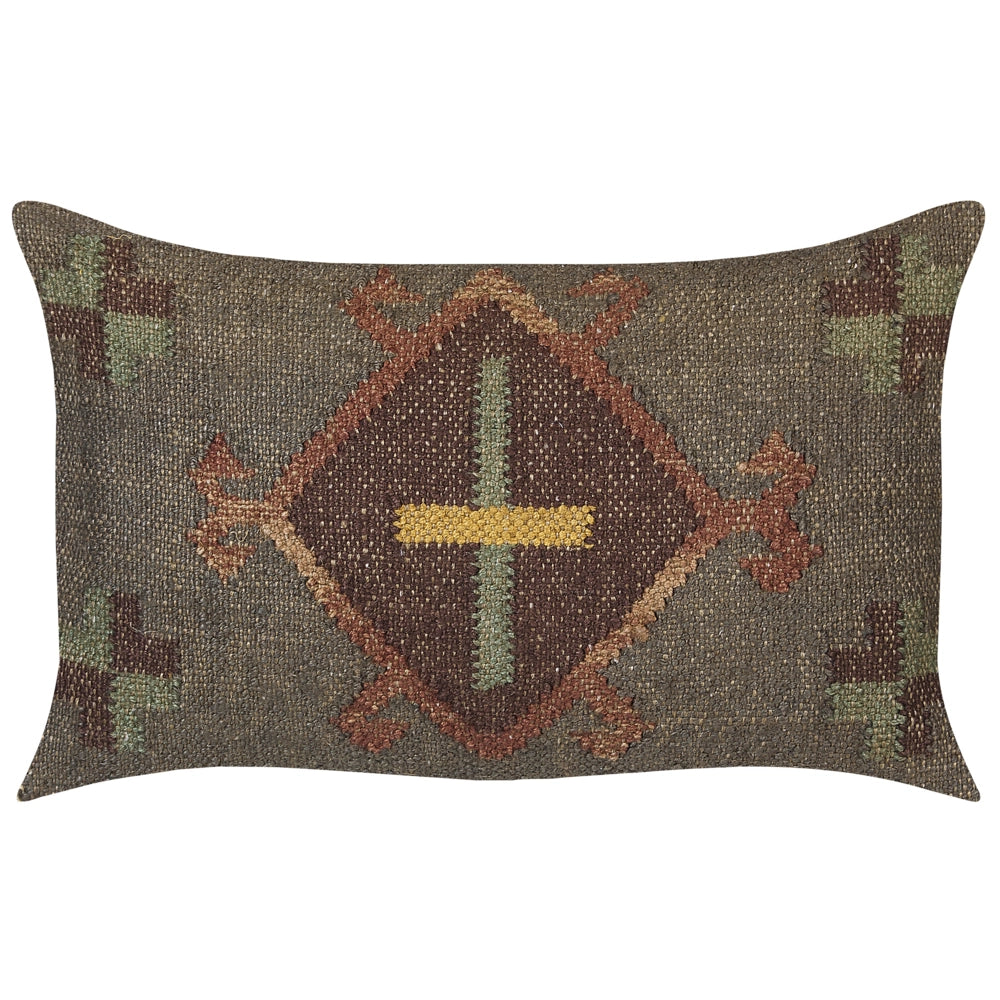 Set di 2 cuscini in iuta multicolore 30 x 50 cm stile orientale etnico kilim camera da letto soggiorno