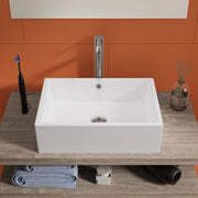 Lavabo da appoggio rettangolare con troppopieno 51,5x36x15 cm Bianco