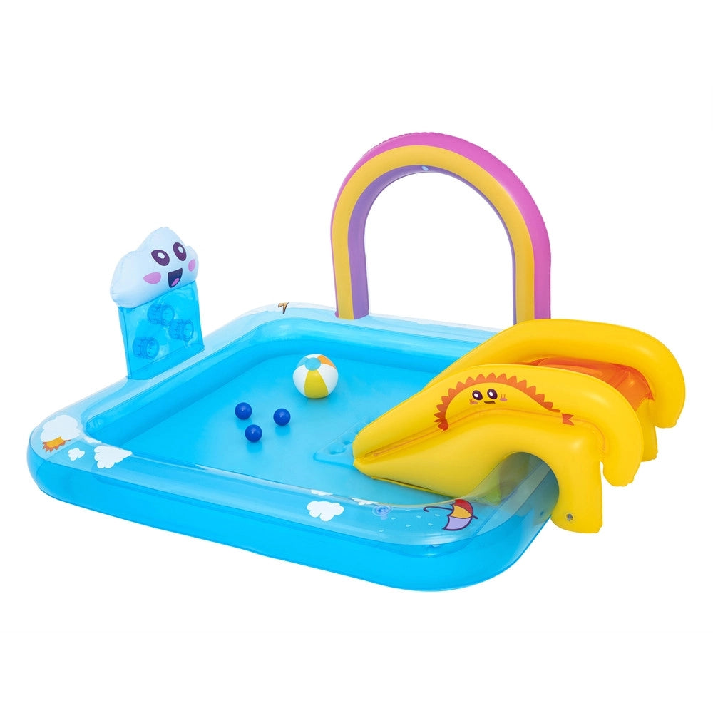Trade Shop - Centro Giochi Acquatico Piscina Gonfiabile Bambini Con Scivolo Spruzzatore Arcobaleno 53174 -