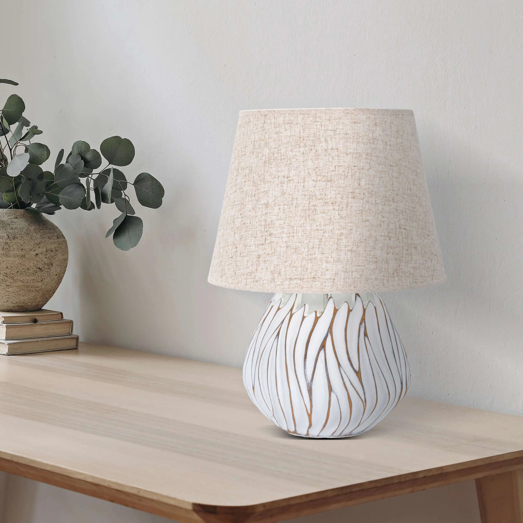 Baka, Lampada da Tavolo Necessaria 1 Lampadina, Bianco