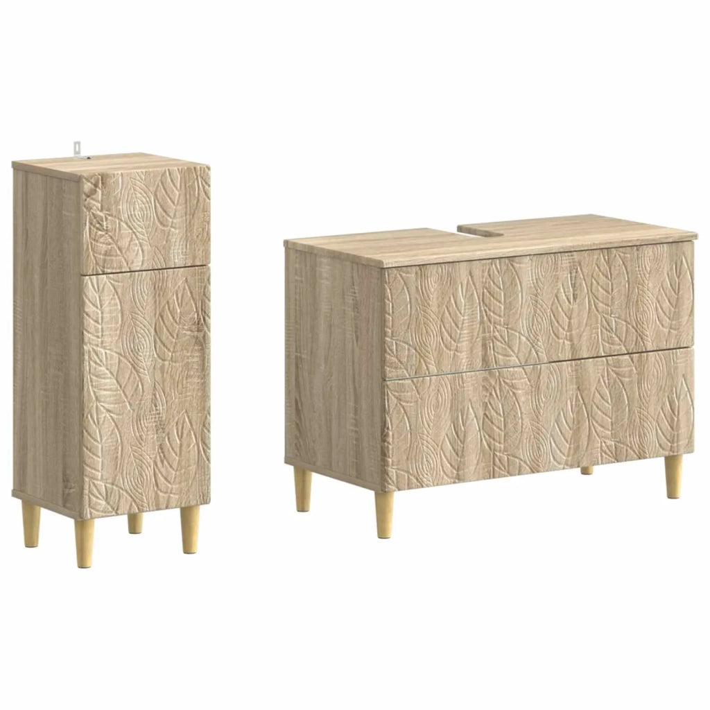 Set di Armadi da Bagno da 2 Pezzi DELFT Rovere Sonoma 3417704