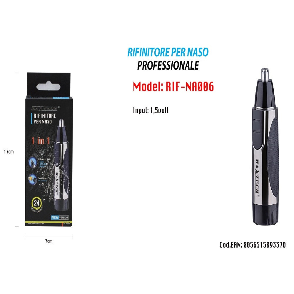 Trade Shop - Rasoio Rifinitore Per Peli Naso Orecchie Barba Rif-na006 Uomo Maxtech -