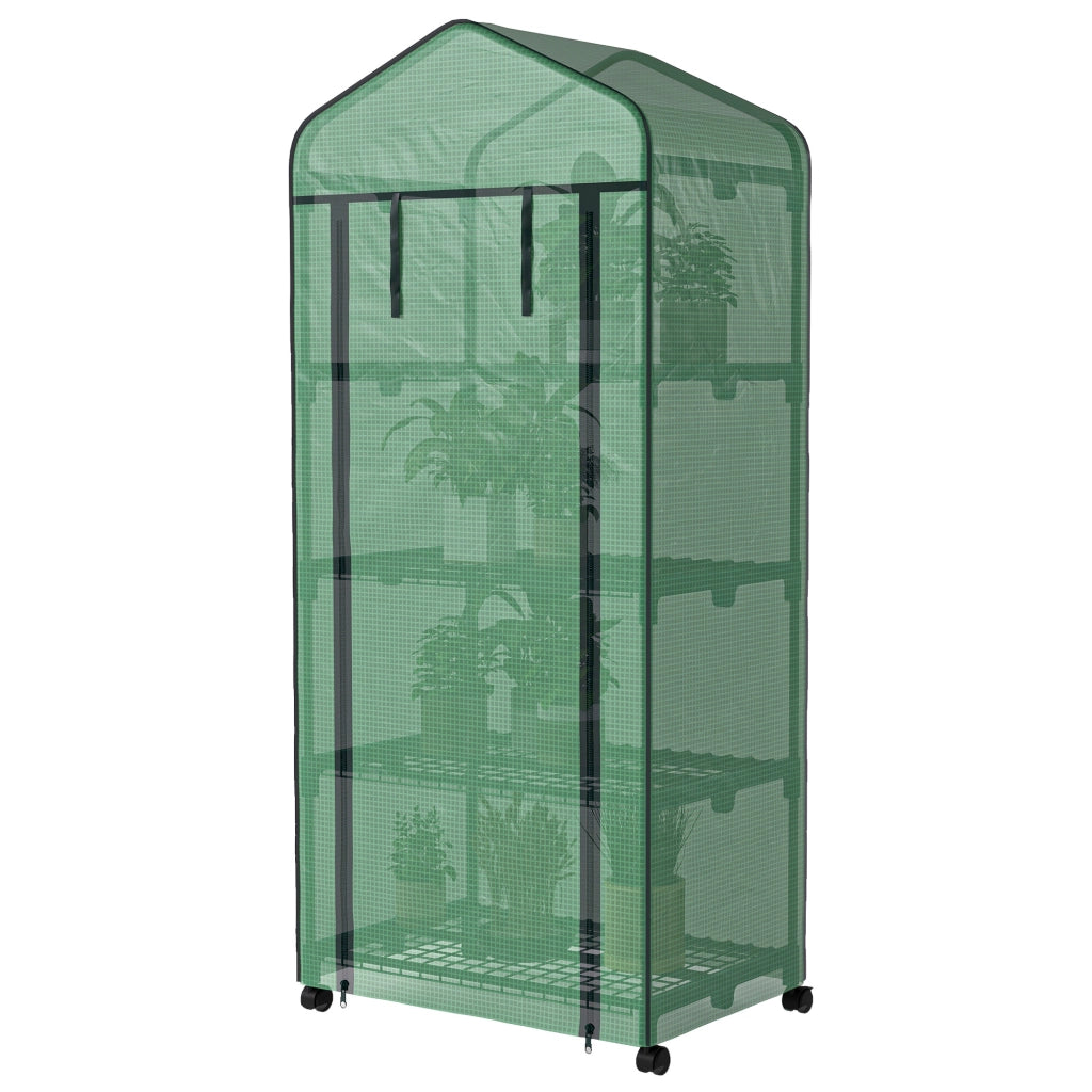 Serra da giardino balcone 4 livelli ¨C zephmum ¨C verde 69x50x165 cm