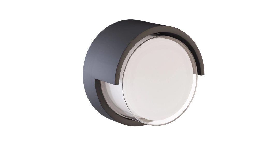Applique LED da esterno BLIS R 15 Rotonda 15W Nero Opaco con Tecnologia Switch per Selezione Temperatura Colore 2700K 3200K 4000K Fascio 250 gradi
