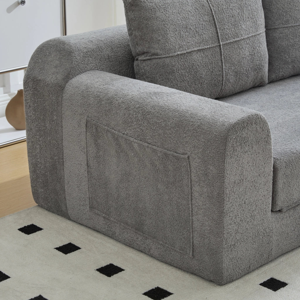 DIVANO LETTO Pieghevole 179x95x79 cm Tessuto Grigio Scuro