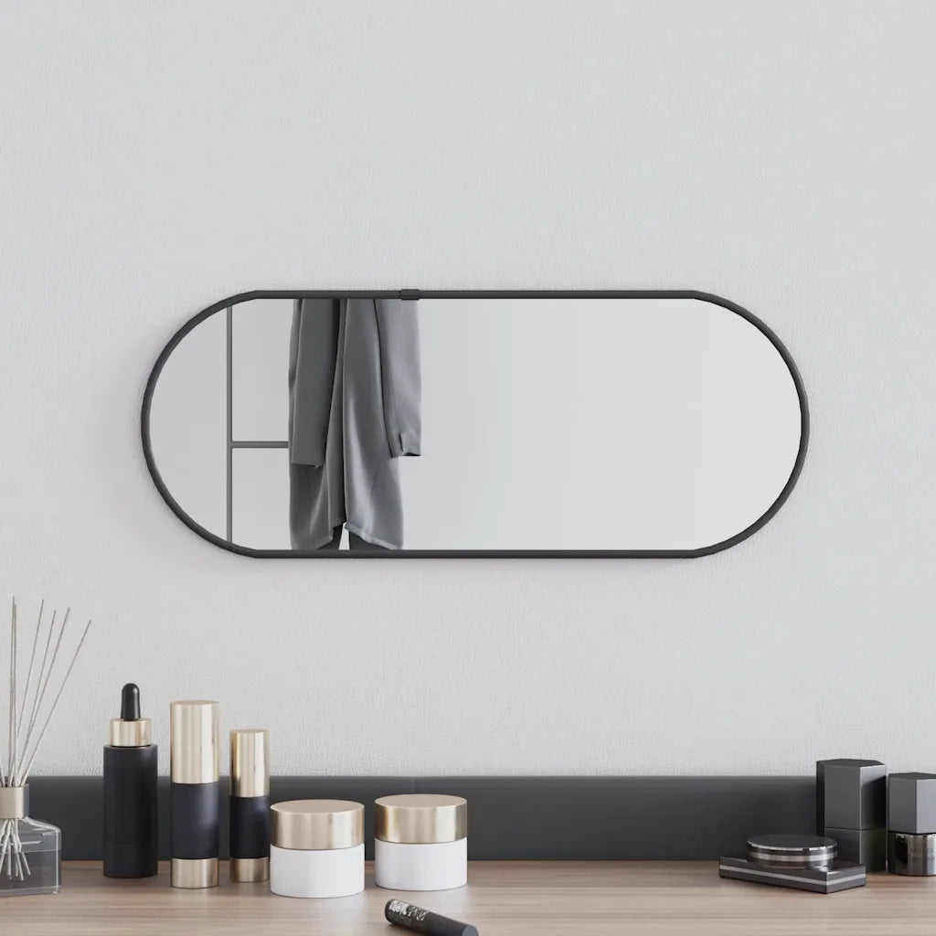 Specchio da Parete | Specchio decorativo Nero 50x20 cm Ovale