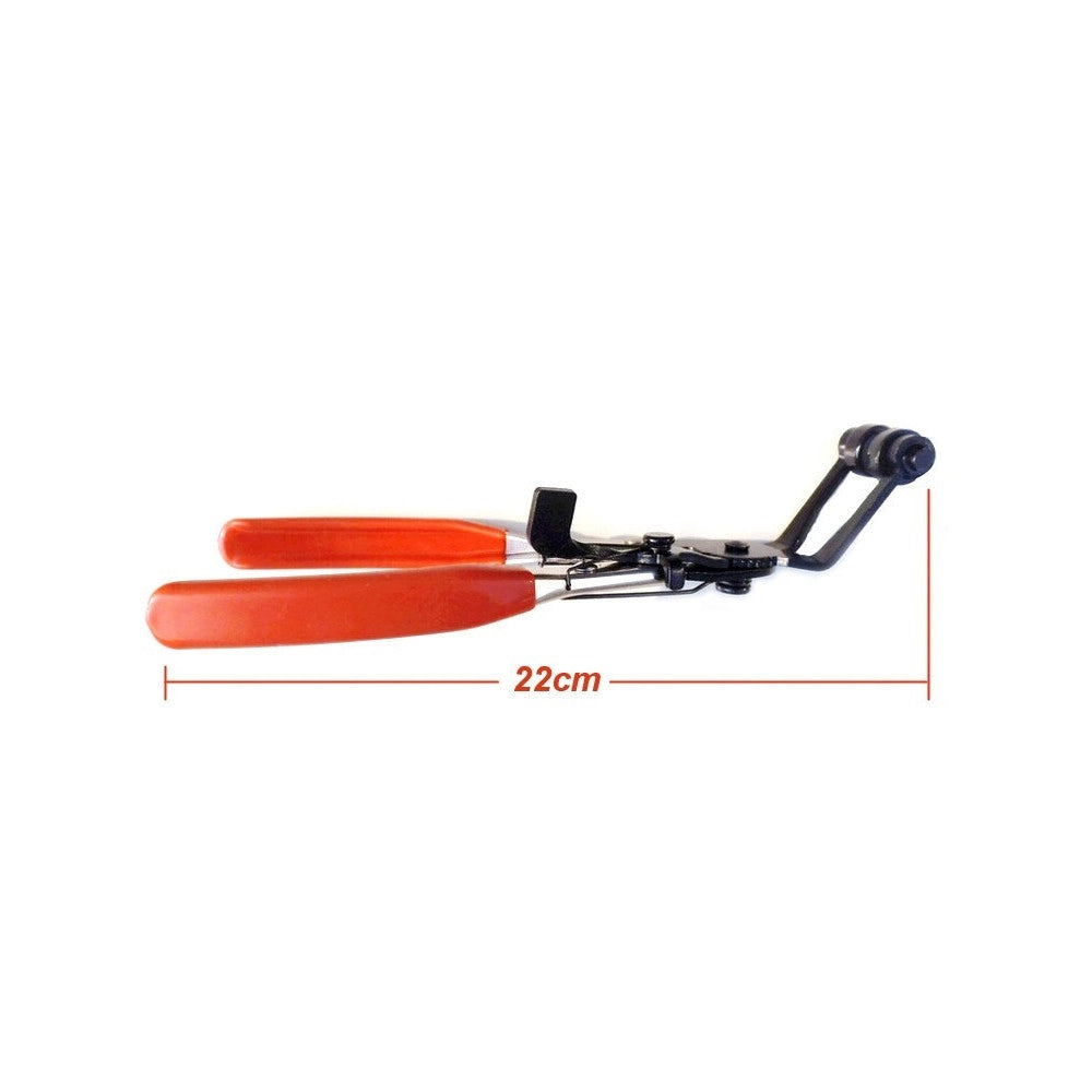 Trade Shop - Pinza Fascette Morsetti Stringitubi Tubo Clic Banda Piatta Auto 45° 210mm -