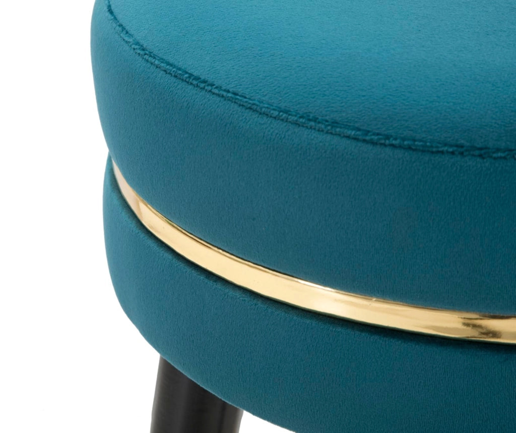 Sgabello Bar Paris Oro Ø 35x74 cm in Legno e Poliestere