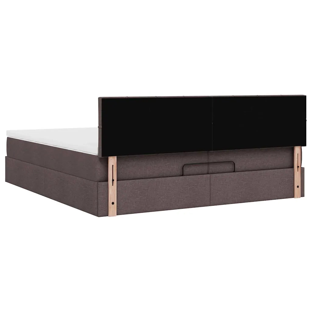 Struttura Letto Pouf con Materasso 200x200 cm in Tessuto 3311487