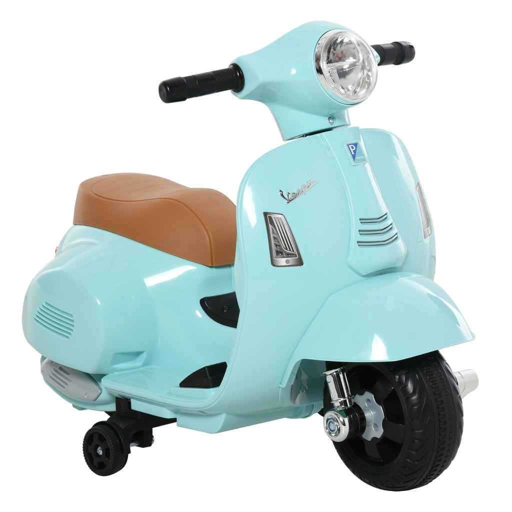 EasyComfort Moto Elettrica per Bambini 18-36 mesi con Licenza Ufficiale Vespa, Fari e Clacson, 66.5x38x52 cm, Verde