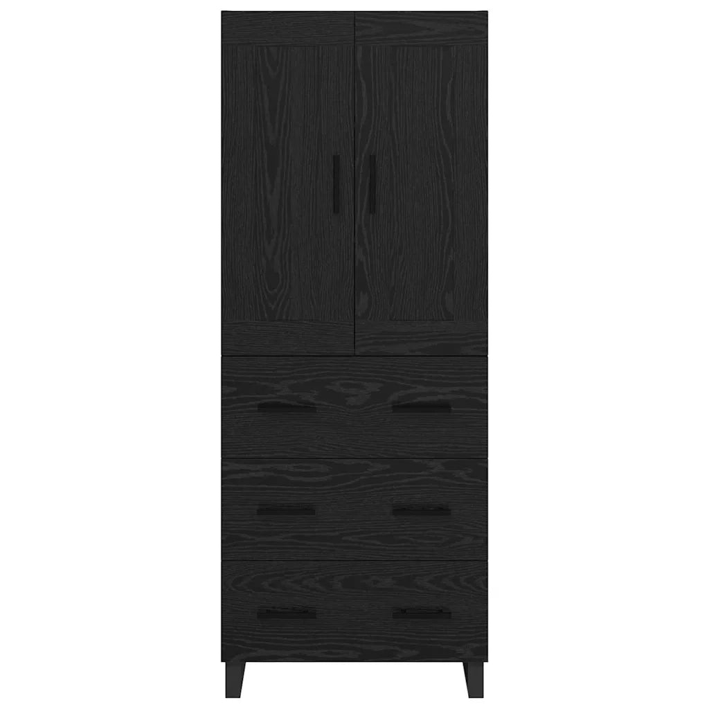 Credenza Rovere Nero 69,5 x 34 x 180 cm Legno multistrato 3416175