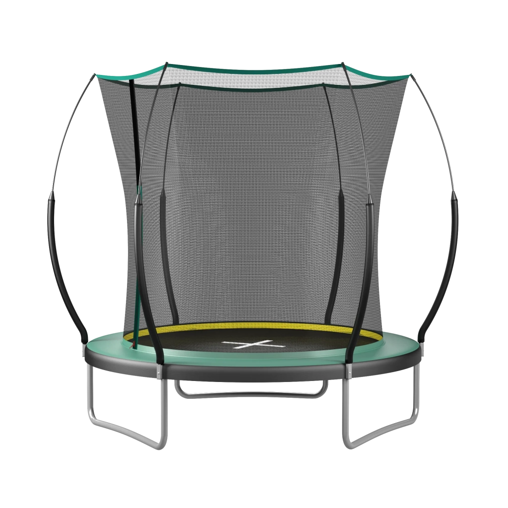 Trampolino da giardino senza molle e senza cuciture, 183 cm, con rete di sicurezza