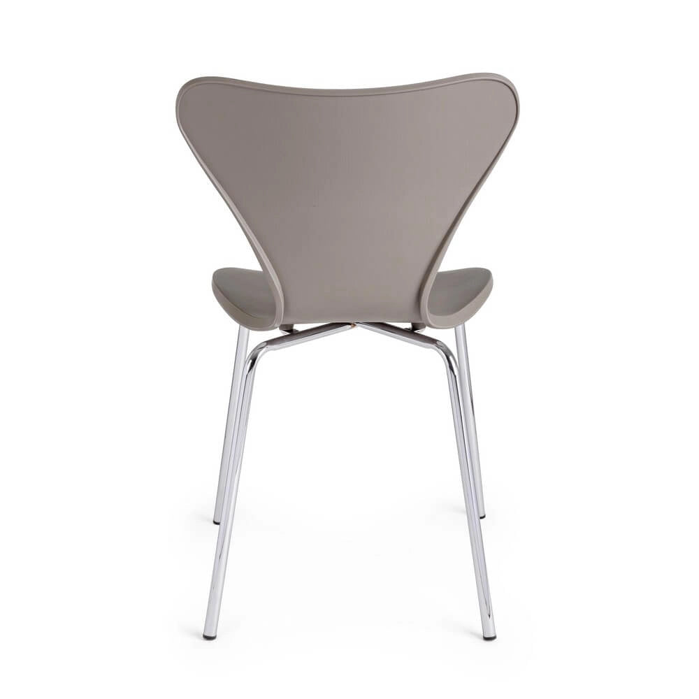 Set di 4 Sedie Impilabili con Seduta in Plastica e Gambe Cromate - LINDSAY