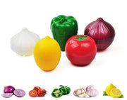 Set di conservazione 5 pezzi per verdure e frutta, contenitori refrigeranti per alimenti BPA-free per peperoni, cipolle, pomodori, limoni e aglio